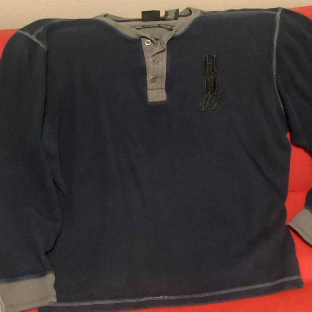 Harley-Davidson Gray and Black Henley Shirt